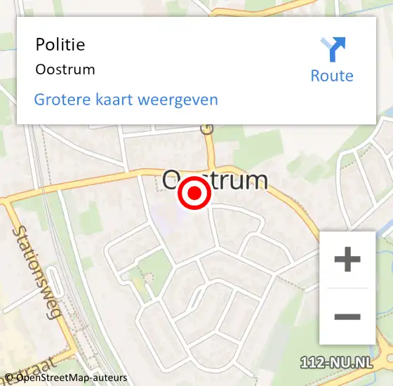 Locatie op kaart van de 112 melding: Politie Oostrum op 4 september 2020 07:12