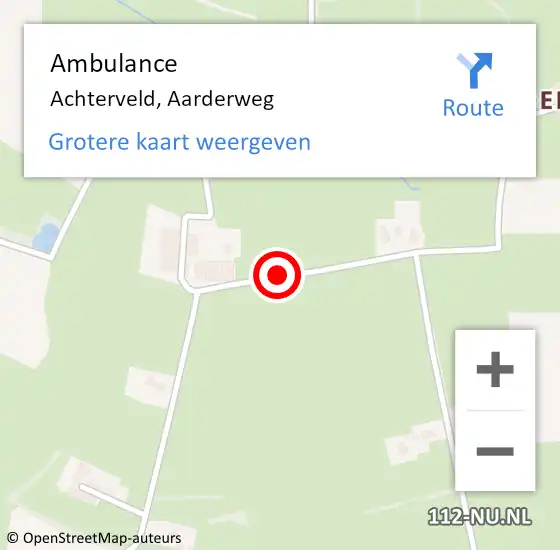 Locatie op kaart van de 112 melding: Ambulance Achterveld, Aarderweg op 4 september 2020 08:09