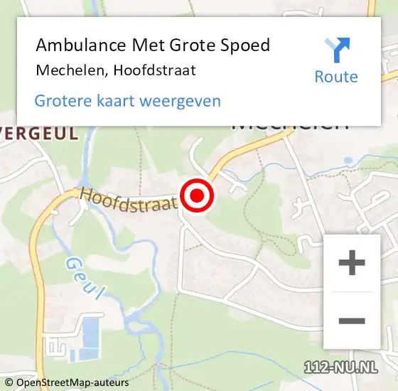 Locatie op kaart van de 112 melding: Ambulance Met Grote Spoed Naar Mechelen, Hoofdstraat op 17 mei 2014 21:56