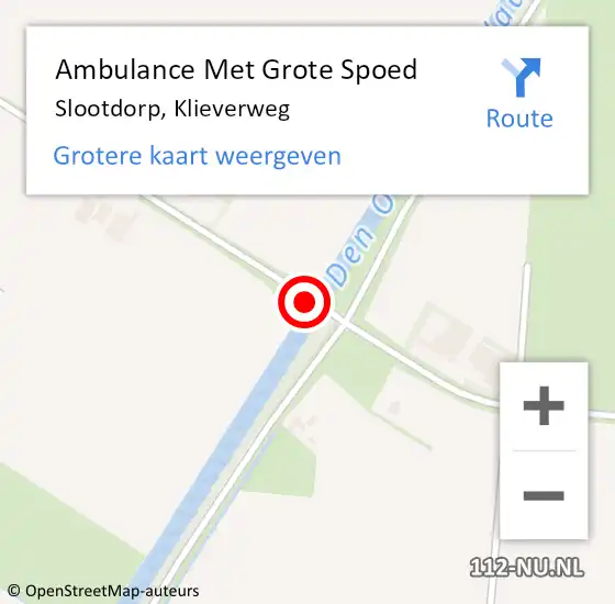 Locatie op kaart van de 112 melding: Ambulance Met Grote Spoed Naar Slootdorp, Klieverweg op 4 september 2020 11:04