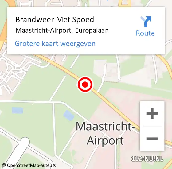 Locatie op kaart van de 112 melding: Brandweer Met Spoed Naar Maastricht-Airport, Europalaan op 4 september 2020 12:21