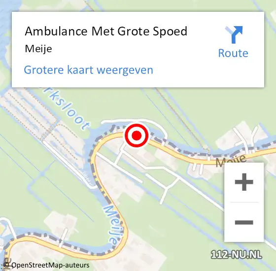 Locatie op kaart van de 112 melding: Ambulance Met Grote Spoed Naar Meije op 4 september 2020 12:32