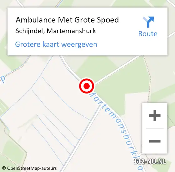 Locatie op kaart van de 112 melding: Ambulance Met Grote Spoed Naar Schijndel, Martemanshurk op 4 september 2020 12:47