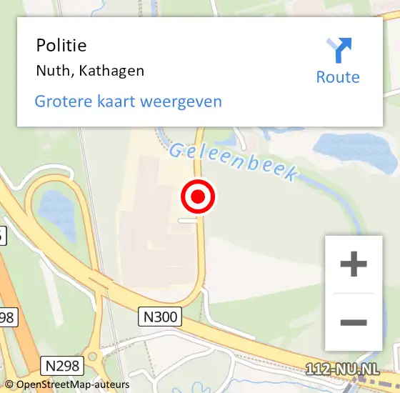 Locatie op kaart van de 112 melding: Politie Nuth, Kathagen op 4 september 2020 12:58