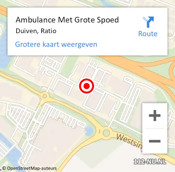 Locatie op kaart van de 112 melding: Ambulance Met Grote Spoed Naar Duiven, Ratio op 4 september 2020 14:54