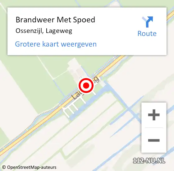 Locatie op kaart van de 112 melding: Brandweer Met Spoed Naar Ossenzijl, Lageweg op 4 september 2020 14:56