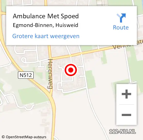 Locatie op kaart van de 112 melding: Ambulance Met Spoed Naar Egmond-Binnen, Huisweid op 4 september 2020 16:01