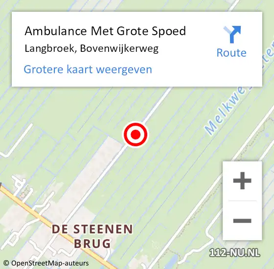 Locatie op kaart van de 112 melding: Ambulance Met Grote Spoed Naar Langbroek, Bovenwijkerweg op 4 september 2020 17:36