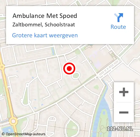 Locatie op kaart van de 112 melding: Ambulance Met Spoed Naar Zaltbommel, Schoolstraat op 4 september 2020 18:38