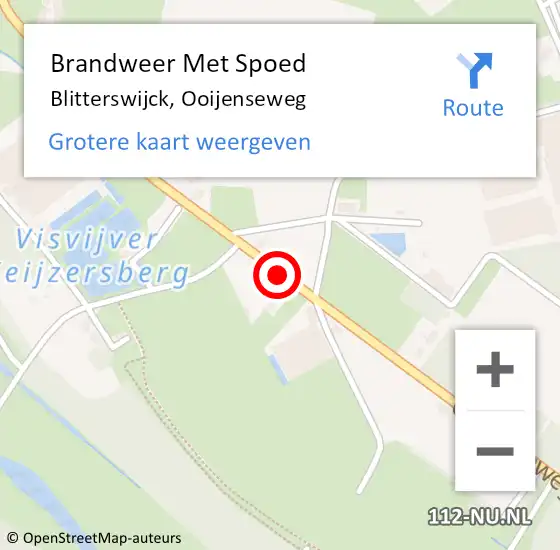 Locatie op kaart van de 112 melding: Brandweer Met Spoed Naar Blitterswijck, Ooijenseweg op 4 september 2020 21:22