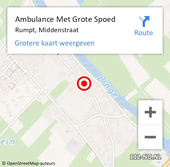 Locatie op kaart van de 112 melding: Ambulance Met Grote Spoed Naar Rumpt, Middenstraat op 4 september 2020 22:15