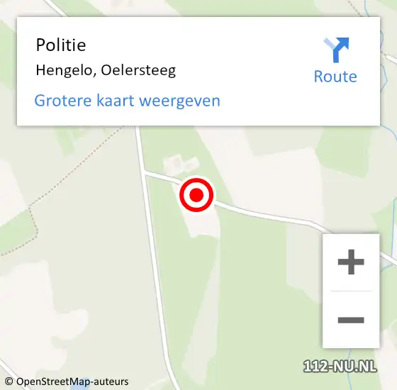 Locatie op kaart van de 112 melding: Politie Hengelo, Oelersteeg op 5 september 2020 05:33