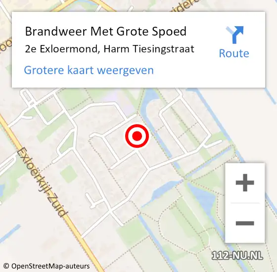 Locatie op kaart van de 112 melding: Brandweer Met Grote Spoed Naar 2e Exloermond, Harm Tiesingstraat op 18 mei 2014 00:33