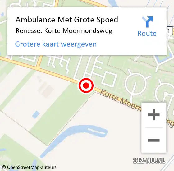 Locatie op kaart van de 112 melding: Ambulance Met Grote Spoed Naar Renesse, Korte Moermondsweg op 5 september 2020 08:40