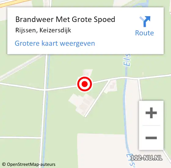 Locatie op kaart van de 112 melding: Brandweer Met Grote Spoed Naar Rijssen, Keizersdijk op 5 september 2020 09:25