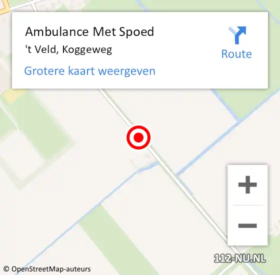 Locatie op kaart van de 112 melding: Ambulance Met Spoed Naar 't Veld, Koggeweg op 5 september 2020 09:54