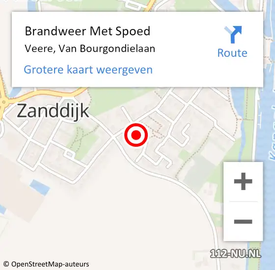 Locatie op kaart van de 112 melding: Brandweer Met Spoed Naar Veere, Van Bourgondielaan op 5 september 2020 10:57