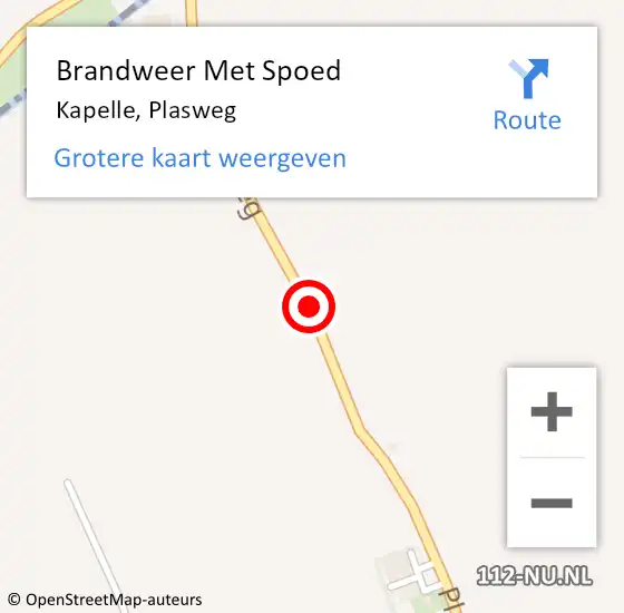 Locatie op kaart van de 112 melding: Brandweer Met Spoed Naar Kattendijke, Plasweg op 18 mei 2014 01:05
