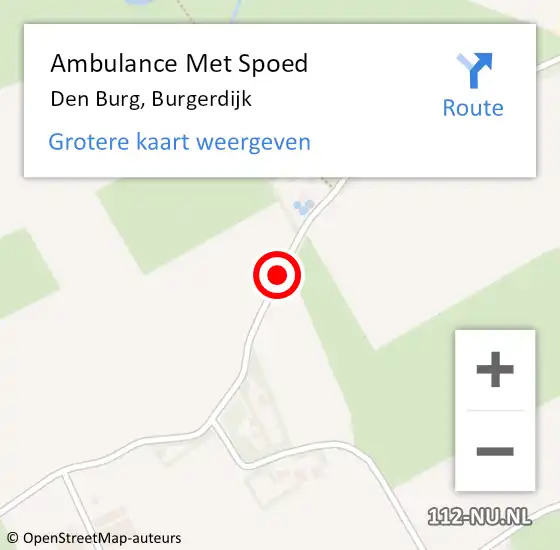 Locatie op kaart van de 112 melding: Ambulance Met Spoed Naar Den Burg, Burgerdijk op 5 september 2020 13:45