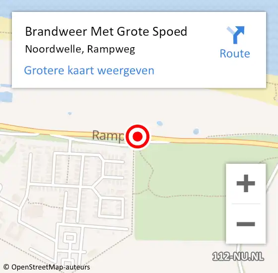 Locatie op kaart van de 112 melding: Brandweer Met Grote Spoed Naar Noordwelle, Rampweg op 5 september 2020 14:06