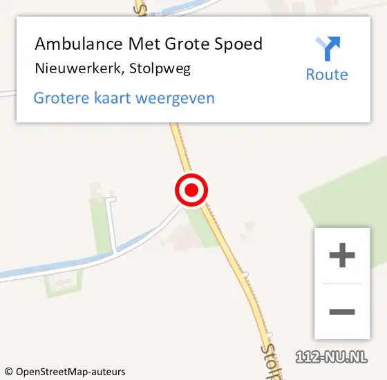 Locatie op kaart van de 112 melding: Ambulance Met Grote Spoed Naar Nieuwerkerk, Stolpweg op 5 september 2020 14:15