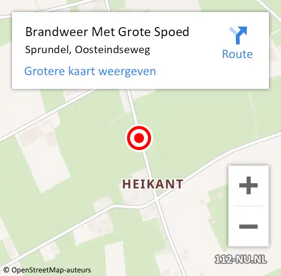 Locatie op kaart van de 112 melding: Brandweer Met Grote Spoed Naar Sprundel, Oosteindseweg op 5 september 2020 15:51