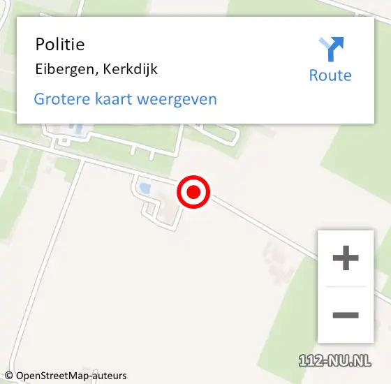 Locatie op kaart van de 112 melding: Politie Eibergen, Kerkdijk op 5 september 2020 16:14