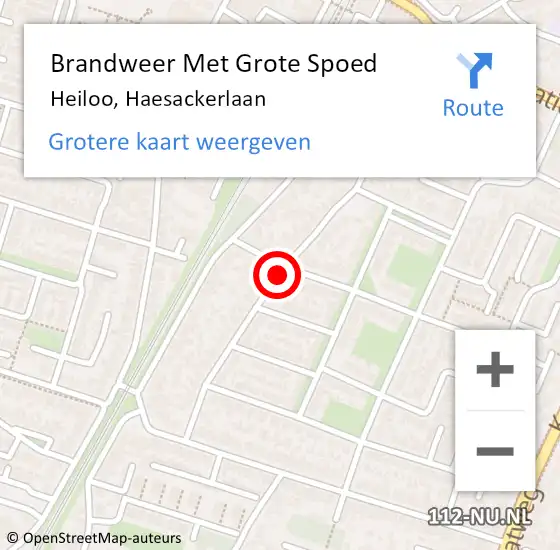 Locatie op kaart van de 112 melding: Brandweer Met Grote Spoed Naar Heiloo, Haesackerlaan op 5 september 2020 17:28