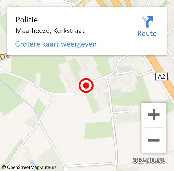 Locatie op kaart van de 112 melding: Politie Maarheeze, Kerkstraat op 5 september 2020 18:59