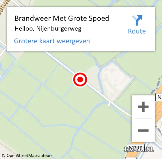 Locatie op kaart van de 112 melding: Brandweer Met Grote Spoed Naar Heiloo, Nijenburgerweg op 18 mei 2014 02:17