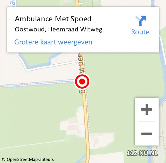 Locatie op kaart van de 112 melding: Ambulance Met Spoed Naar Oostwoud, Heemraad Witweg op 5 september 2020 19:57