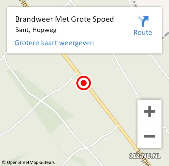 Locatie op kaart van de 112 melding: Brandweer Met Grote Spoed Naar Bant, Hopweg op 5 september 2020 20:28