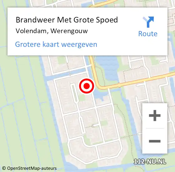 Locatie op kaart van de 112 melding: Brandweer Met Grote Spoed Naar Volendam, Werengouw op 18 mei 2014 02:22