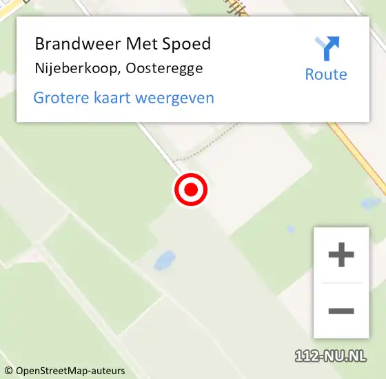 Locatie op kaart van de 112 melding: Brandweer Met Spoed Naar Nijeberkoop, Oosteregge op 5 september 2020 21:32