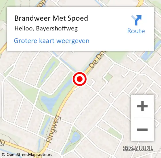 Locatie op kaart van de 112 melding: Brandweer Met Spoed Naar Heiloo, Bayershoffweg op 5 september 2020 21:38