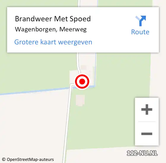 Locatie op kaart van de 112 melding: Brandweer Met Spoed Naar Wagenborgen, Meerweg op 18 mei 2014 02:46