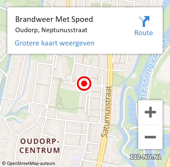 Locatie op kaart van de 112 melding: Brandweer Met Spoed Naar Oudorp, Neptunusstraat op 6 september 2020 00:16