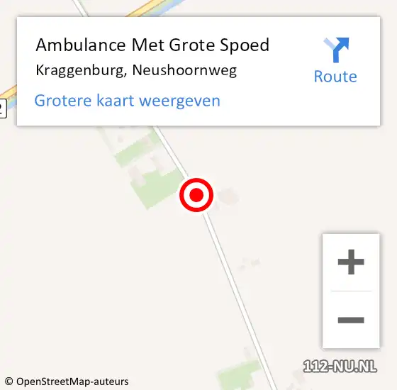 Locatie op kaart van de 112 melding: Ambulance Met Grote Spoed Naar Kraggenburg, Neushoornweg op 6 september 2020 00:20