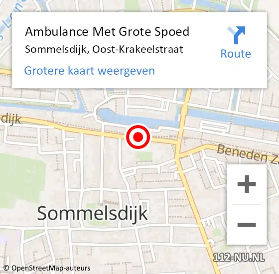 Locatie op kaart van de 112 melding: Ambulance Met Grote Spoed Naar Sommelsdijk, Oost-Krakeelstraat op 6 september 2020 00:22