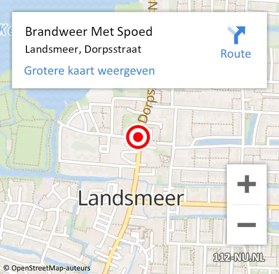 Locatie op kaart van de 112 melding: Brandweer Met Spoed Naar Landsmeer, Dorpsstraat op 6 september 2020 00:38