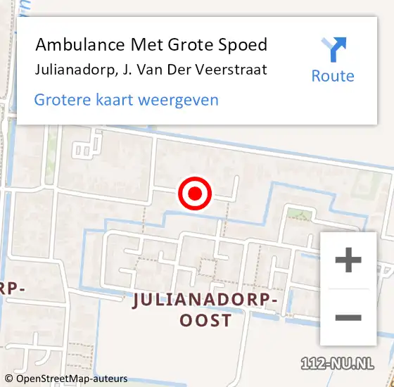 Locatie op kaart van de 112 melding: Ambulance Met Grote Spoed Naar Julianadorp, J. Van Der Veerstraat op 6 september 2020 01:29