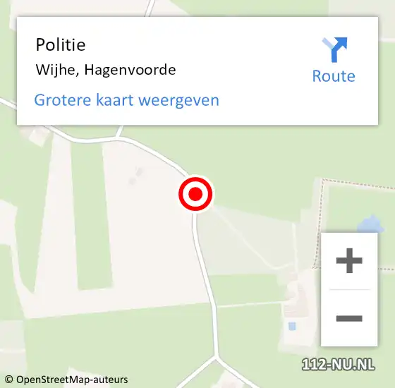 Locatie op kaart van de 112 melding: Politie Wijhe, Hagenvoorde op 6 september 2020 02:31