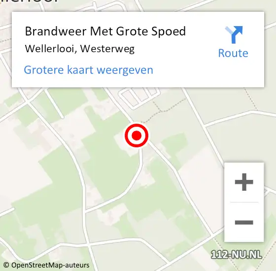 Locatie op kaart van de 112 melding: Brandweer Met Grote Spoed Naar Wellerlooi, Westerweg op 6 september 2020 02:41