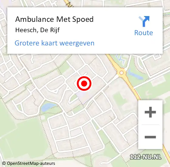 Locatie op kaart van de 112 melding: Ambulance Met Spoed Naar Heesch, De Rijf op 18 mei 2014 03:10