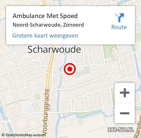 Locatie op kaart van de 112 melding: Ambulance Met Spoed Naar Noord-Scharwoude, Zonoord op 6 september 2020 11:22