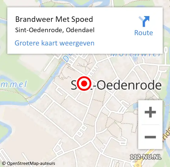 Locatie op kaart van de 112 melding: Brandweer Met Spoed Naar Sint-Oedenrode, Odendael op 6 september 2020 11:29