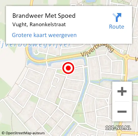 Locatie op kaart van de 112 melding: Brandweer Met Spoed Naar Vught, Ranonkelstraat op 6 september 2020 12:29