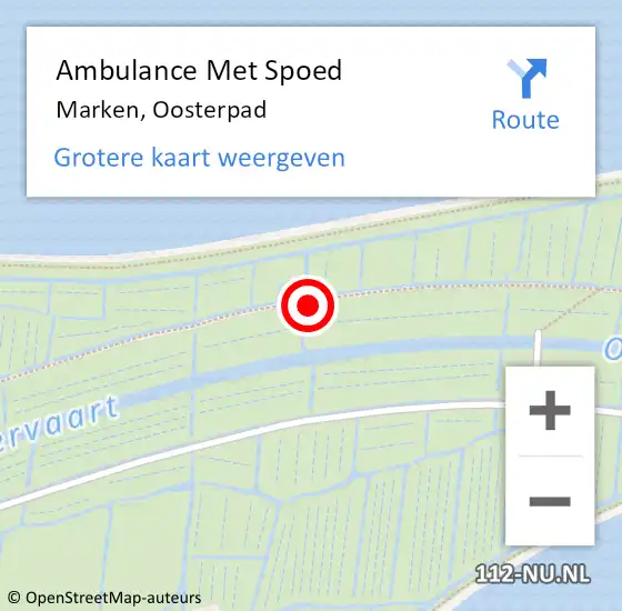 Locatie op kaart van de 112 melding: Ambulance Met Spoed Naar Marken, Oosterpad op 6 september 2020 13:34