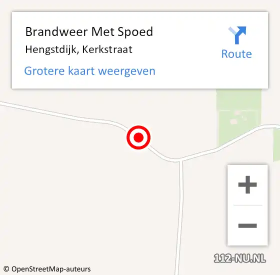 Locatie op kaart van de 112 melding: Brandweer Met Spoed Naar Hengstdijk, Kerkstraat op 6 september 2020 13:44