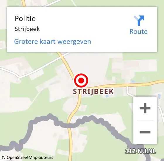 Locatie op kaart van de 112 melding: Politie Strijbeek op 6 september 2020 17:01